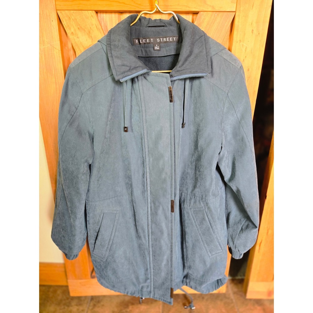 Fleet Street Womens Green Hooded Jacket Zip Out Liner Size S RN 50411